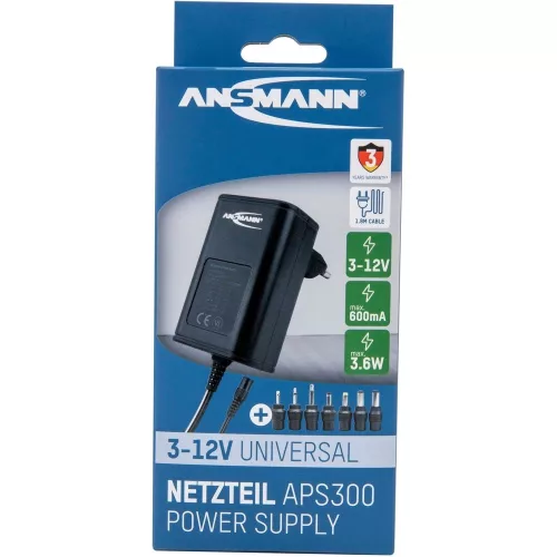 ANSMANN APS-300 tápegység 3-12V 300mA 3,6W