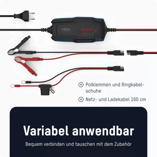 ANSMANN ólom / LiFePO4 akkumulátor töltő 6-12V 2A, LED kijelző