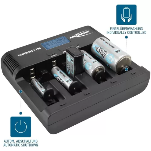 ANSMANN Powerline 5 Pro 1-4 AA/AAA/baby/góliát/9V akkukhoz