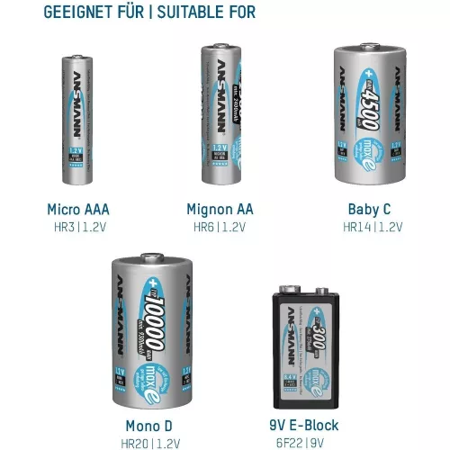 ANSMANN Energy 16 plus 1-12 akku töltésére AAA/AA/baby/góliát/9V Ni-Cd, Ni-MH frissítő/kisütő