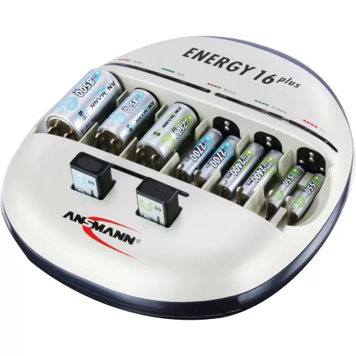 ANSMANN Energy 16 plus 1-12 akku töltésére AAA/AA/baby/góliát/9V Ni-Cd, Ni-MH frissítő/kisütő