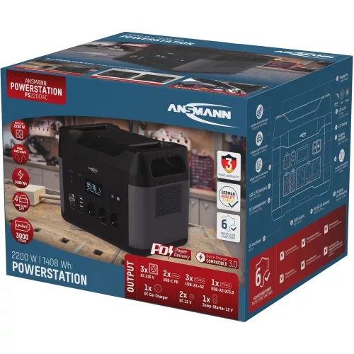 ANSMANN Powerstation energiatároló 2200W 220V, USB-C, Power delivery