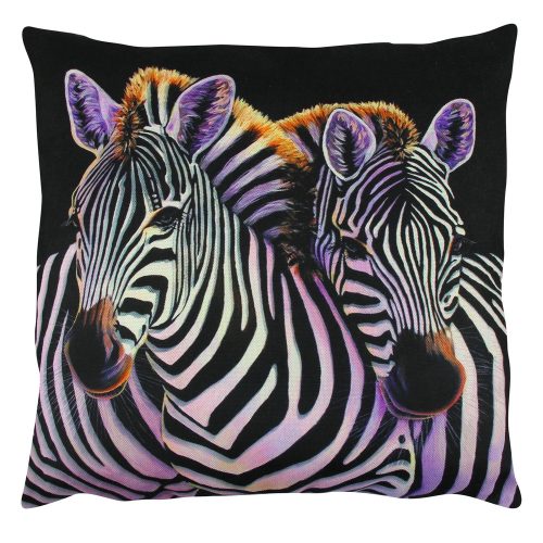 Puha és stílusos párna (43 x 43 cm), 50% pamut/50% poliészter, mosható és vasalható, rejtett cipzár, szilikon töltet | Tökéletes otthoni dekorációhoz és kényelemhez