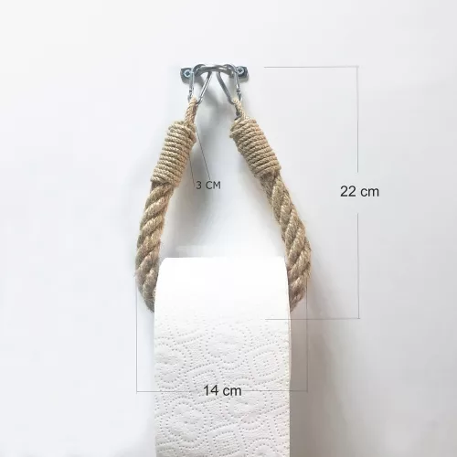 Modern mustáros WC-papír tartó, 100% fém és kötél, falra szerelhető, 14 x 22 x 3 cm | Rusztikus és humoros dizájn, minden fürdőszobába tökéletes
