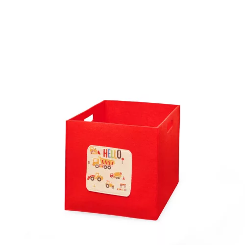 Stílusos piros filckosár, 30 x 30 x 33 cm | 100% filc anyag | Tökéletes otthoni, irodai és gyerekszobák rendezéséhez | Tartós és elegáns tárolási megoldás