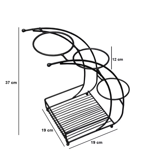 Elegáns fekete fém dekoratív Jardiniere, 19 x 19 x 37 cm | 100% tartós fém | Tökéletes beltéri növényekhez és lakberendezéshez, stílusos és funkcionális