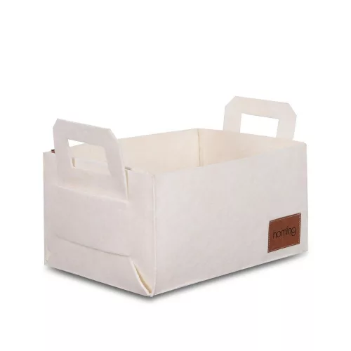 Stílusos krémes filc kosár, 30 x 20 x 15 cm | 100% puha filc anyag | Tökéletes otthoni, irodai és óvodai szervezéshez | Elegáns és funkcionális tárolási megoldás