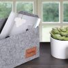 Stílusos szürke filckosár, 30 x 20 x 15 cm | 100% tartós filc | Tökéletes otthoni, irodai és tárolási megoldások szervezéséhez | Elegáns és funkcionális dizájn