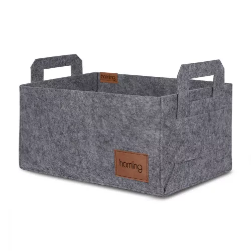 Stílusos szürke filckosár, 30 x 20 x 15 cm | 100% tartós filc | Tökéletes otthoni, irodai és tárolási megoldások szervezéséhez | Elegáns és funkcionális dizájn