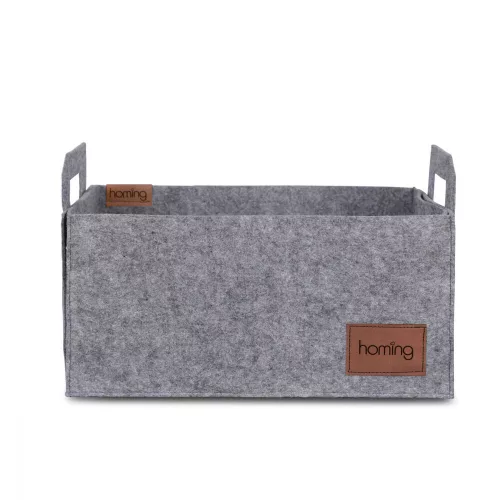 Stílusos szürke filckosár, 30 x 20 x 15 cm | 100% tartós filc | Tökéletes otthoni, irodai és tárolási megoldások szervezéséhez | Elegáns és funkcionális dizájn