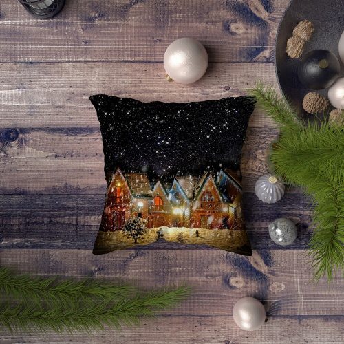 Puha és stílusos párna (43 x 43 cm), 50% pamut/50% poliészter, gépben mosható 30°C-on, vasalható, szilikon töltelék, könnyű 400g | Tökéletes otthoni dekorációhoz