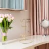 Elegáns arany ékszerállvány rendszerező, 15 cm átmérő x 27 cm magasság | 100% fém, könnyű, 0,176 kg | Tökéletes stílusos tároláshoz és megjelenítéshez