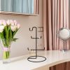 Elegáns fekete fém ékszerállvány, 15 cm átmérő x 27 cm magasság | 100% tartós fém | Tökéletes nyakláncok és kiegészítők bemutatására