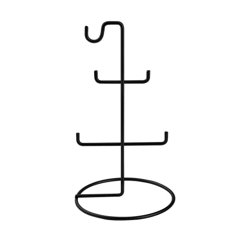Elegáns fekete fém ékszerállvány, 15 cm átmérő x 27 cm magasság | 100% tartós fém | Tökéletes nyakláncok és kiegészítők bemutatására