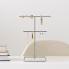 Elegáns króm ékszerállvány rendszerező, 15 cm átmérő x 30 cm magasság | 100% fém konstrukció | Stílusos és funkcionális tároló a tartozékok számára