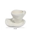 Elegáns fehér kerámia bögrekészlet (2 db) csészealjjal, 15 cm | 100% kerámia, tökéletes a kávé és tea szerelmeseinek | Stílusos és funkcionális dizájn