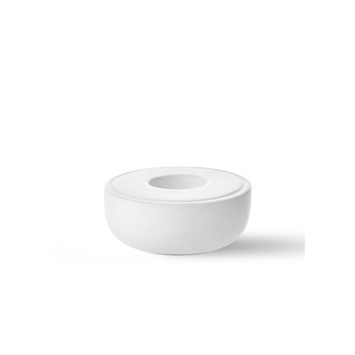 Elegáns fehér kerámia gyertyatartó, 12 x 12 x 5 cm | 100% kerámia | Tökéletes lakberendezéshez, esküvőkhöz és különleges alkalmakra, stílusos és időtlen design
