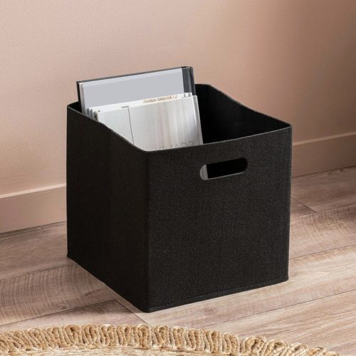 Stílusos fekete filckosár, 30 x 30 x 30 cm | 100% filc anyag | Ideális rendszerezéshez és tároláshoz | Kezelési útmutató: Csak törölje le
