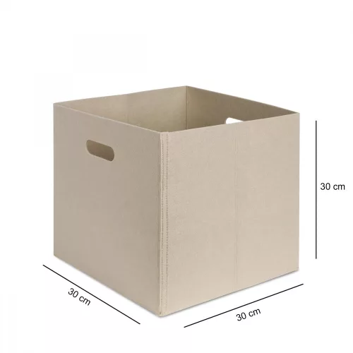 Stílusos krémes filc kosár, 30 x 30 x 30 cm | 100% filc, gépben nem mosható | Ideális otthoni és irodai rendszerezéséhez, puha és elegáns design