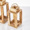 Elegáns fa gyertyatartó lámpák (2 db) - natúr kivitelben, 30 cm és 25 cm | Tökéletes lakberendezéshez és környezeti világításhoz | Stílusos és funkcionális dizájn
