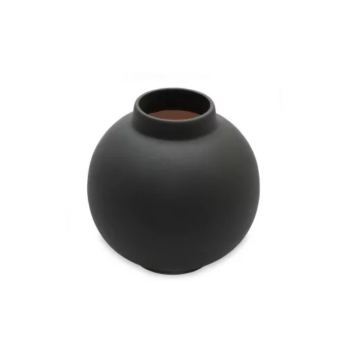 Elegáns antracit kerámia váza, 13 x 13 x 23 cm | 100% kiváló minőségű kerámia | Tökéletes lakberendezéshez és virágdíszekhez, stílusos és tartós
