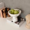 Elegáns talpú tál, 20 cm átmérő, 17 cm magasság | 100% Sicily Lila márvány, fehér | Tökéletes lakberendezéshez és étkezéshez, stílusos és funkcionális kialakításhoz