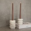 Elegáns gyertyatartó készlet (2 db), 100% Thassos márvány, fehér | Magas: 9 cm átmérő x 12 cm magas, rövid: 9 cm átmérő x 6 cm magas | Tökéletes lakberendezéshez és különleges alkalmakra