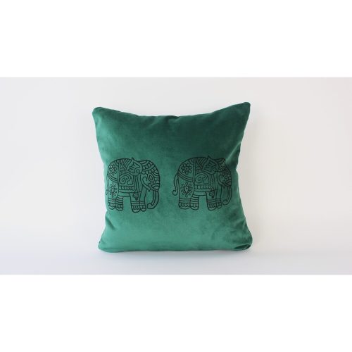 Kézzel készített zöld bársony párna, 50 x 50 cm | 100% bársony szilikon töltettel | Luxus kényelem a lakberendezéshez és a pihenéshez
