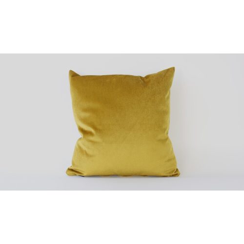 Kézzel készített mustár bársony párna, 50 x 50 cm | 100% bársony szilikon töltettel | Luxus kényelem lakberendezéshez és hangulatos terekhez