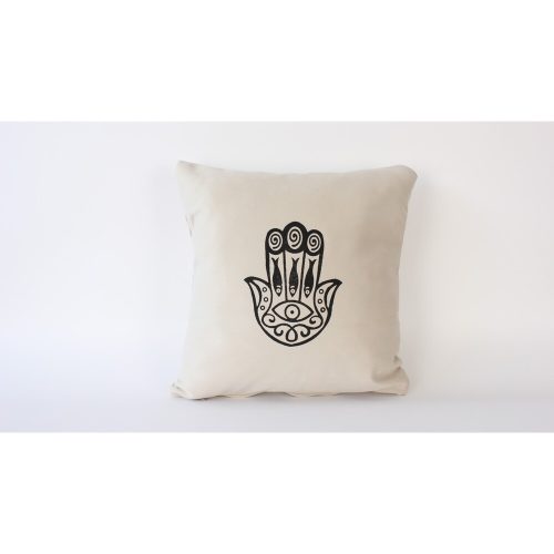 Kézzel készített bársonypárna (50 x 50 cm), krémszínű, szilikon töltelék | 100% Luxus Velvet | Tökéletes otthoni dekorációhoz és kényelemhez