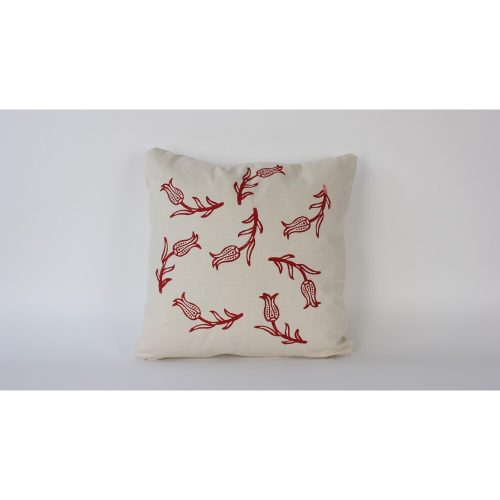 Kézzel készített bársonypárna (50 x 50 cm), krémszínű, szilikon töltelék | 100% Luxus Velvet | Tökéletes otthoni dekorációhoz és kényelemhez