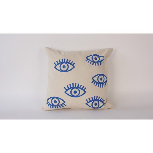 Kézzel készített bársonypárna (50 x 50 cm), krémszínű, szilikon töltelék | 100% Luxus Velvet | Tökéletes otthoni dekorációhoz és kényelemhez