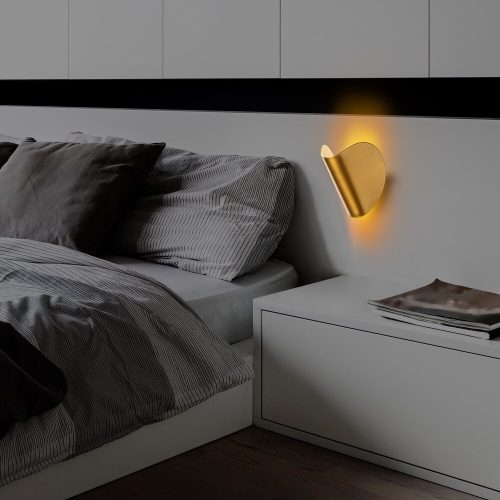 Elegáns arany fali lámpa, fém ház, 17 x 12 x 13 cm | IP20, LED 1W 3000K | Stílusos világítás a modern lakberendezéshez, tökéletes nappali, hálószoba és folyosó hangulatához