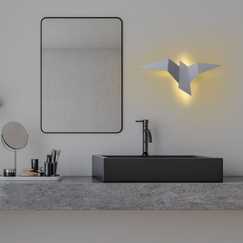 Stílusos szürke fali lámpa, fém ház, 56 x 14 x 24 cm | IP20 besorolású, Power LED 1W 3000K | Tökéletes modern nappalikba, hálószobákba és folyosókba, karcsú kialakítás tartós fém alaplappal