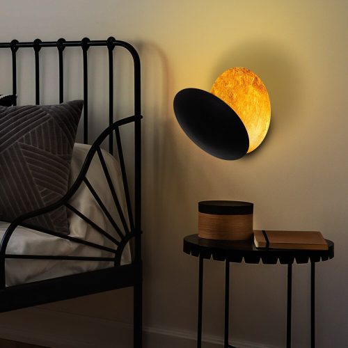 Stílusos fali lámpa, fekete és réz, 25 x 25 x 16 cm | Tartós fém ház, SMD LED 5W 3000K | Tökéletes modern nappalikba, hálószobákba és irodákba, elegáns design IP20 besorolással