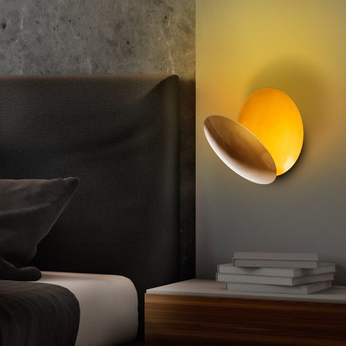 Elegáns arany fali lámpa, fém ház, 25 x 25 x 16 cm | SMD LED 5W 3000K | Stílusos világítás a modern lakberendezéshez, IP20 besorolású, tökéletes nappali, hálószoba és folyosó hangulatához