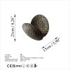 Stílusos fali lámpa, fekete-arany, 21 x 21 x 15 cm | Tartós fém ház, SMD LED 5W 3000K | Elegáns dizájn modern lakberendezéshez, IP20 besorolás, tökéletes nappali és hálószoba világításhoz