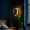 Elegáns arany fali lámpa, fém ház, 30 cm átmérő, 50 cm mélység | IP20 besorolású, beépített LED 12W 3000K | Tökéletes modern nappalikba, hálószobákba és folyosókba, stílusos és funkcionális világítási megoldás