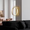 Elegáns arany fali lámpa, fém ház, 30 cm átmérő, 50 cm mélység | IP20 besorolású, beépített LED 12W 3000K | Tökéletes modern nappalikba, hálószobákba és folyosókba, stílusos és funkcionális világítási megoldás