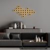 Modern fekete fali lámpa, MDF ház, 60 x 12 x 33 cm, E27 aljzat (max. 40 W), IP20, dugaszolható, lézerrel vágott kivitel, stílusos és funkcionális világítás bármilyen helyre