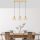 Elegáns fényes arany csillár, fém test, 70 x 20 x 117 cm | Állítható magasságú, 3 x E27 Max 40W | Modern Glam Design nappali, étkező és bejárat számára | Stílusos világítótest