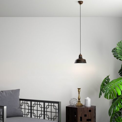 Ipari skandináv csillár, fekete fém test, 32 x 32 cm, magasság 78 cm, E27 aljzat Max. 40W, 90 cm Kábel | Stílusos világítás modern terekbe