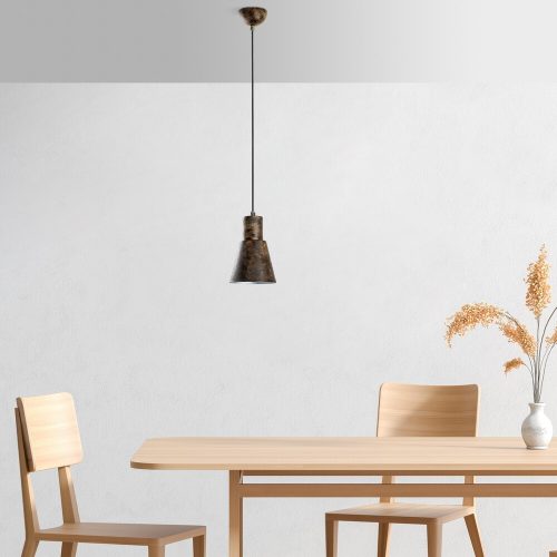 Ipari skandináv csillár, fekete fém test, 32 x 32 cm, magasság 78 cm, E27 aljzat Max. 40W, 90 cm Kábel | Stílusos világítás modern terekbe