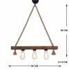 Ipari skandináv csillár, fekete fém test, 32 x 32 cm, magasság 78 cm, E27 aljzat Max. 40W, 90 cm Kábel | Stílusos világítás modern terekbe