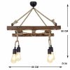 Ipari skandináv csillár, fekete fém test, 32 x 32 cm, magasság 78 cm, E27 aljzat Max. 40W, 90 cm Kábel | Stílusos világítás modern terekbe