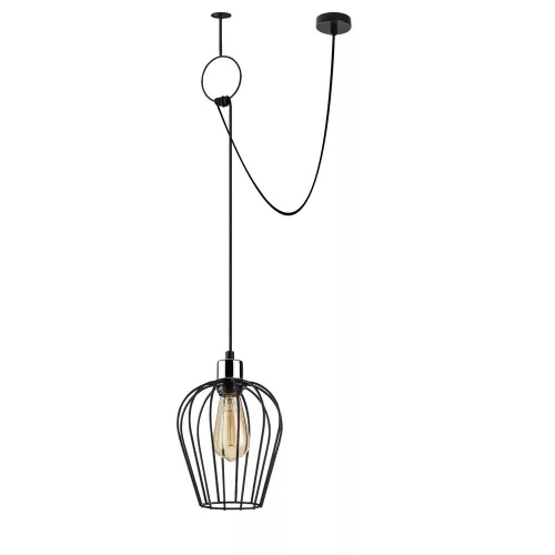 industrial negru candelabru, cu înălțime reglabilă 130 cm, 80 x 20 cm | Iron Body, E27 soclu Max 40W, IP20 | perfect nostalgic pentru decor interior și pentru spații moderne, elegant, unicolor design