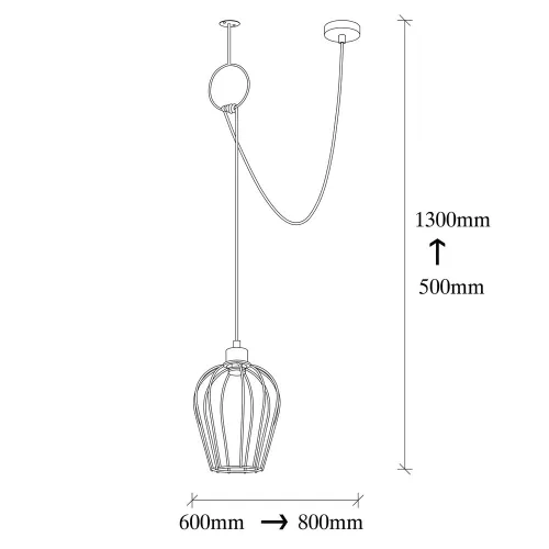 industrial negru candelabru, cu înălțime reglabilă 130 cm, 80 x 20 cm | Iron Body, E27 soclu Max 40W, IP20 | perfect nostalgic pentru decor interior și pentru spații moderne, elegant, unicolor design