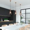 Modern réz csillár, 20 cm átmérő, 136 cm magasság | Vastest, E27 aljzat, 40W Max | Stílusos ipari és skandináv dizájn otthoni dekorációhoz