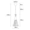 Modern réz csillár, 20 cm átmérő, 136 cm magasság | Vastest, E27 aljzat, 40W Max | Stílusos ipari és skandináv dizájn otthoni dekorációhoz