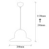 Modern fekete csillár, 28 cm átmérő, 113 cm magasság | Fém ház, E27 aljzat, 40W Max | Stílusos ipari és skandináv dizájn otthoni dekorációhoz